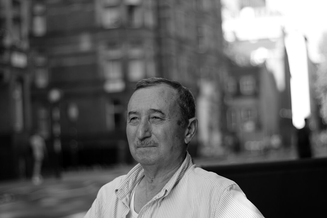 Studio portrait of a German man in his 50s, sociologist