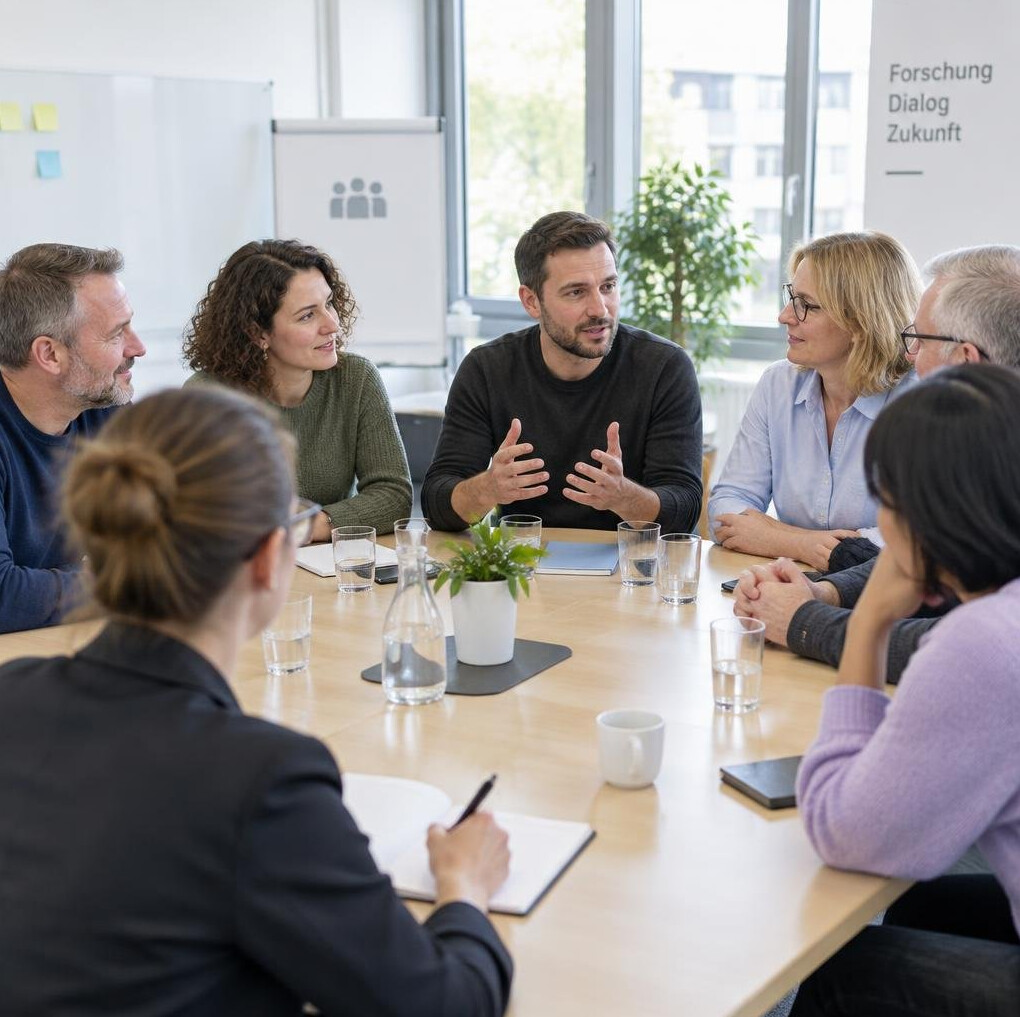 Focus group discussion around a table