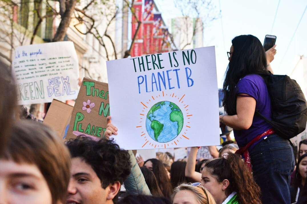 young people protesting for climate