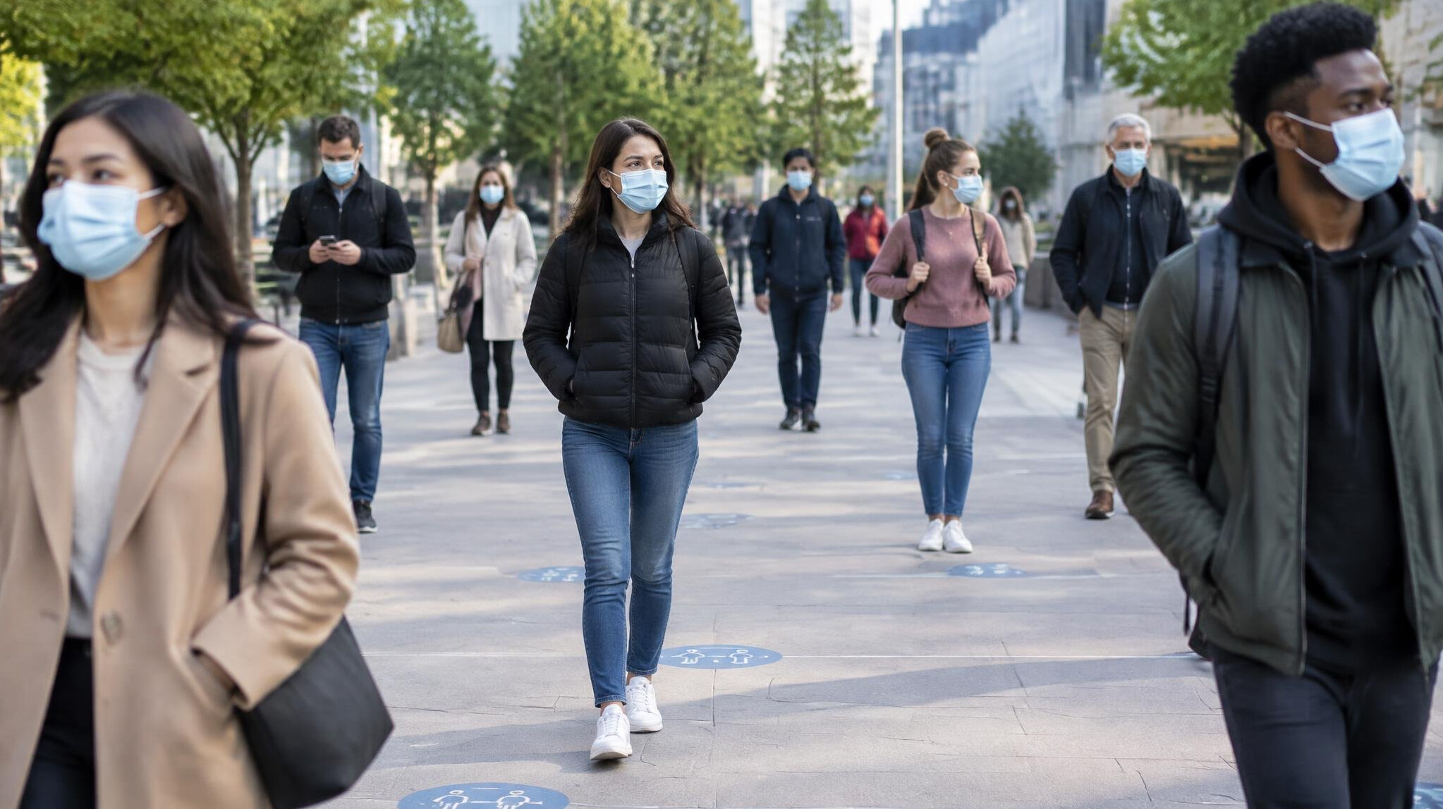 people wearing masks in public