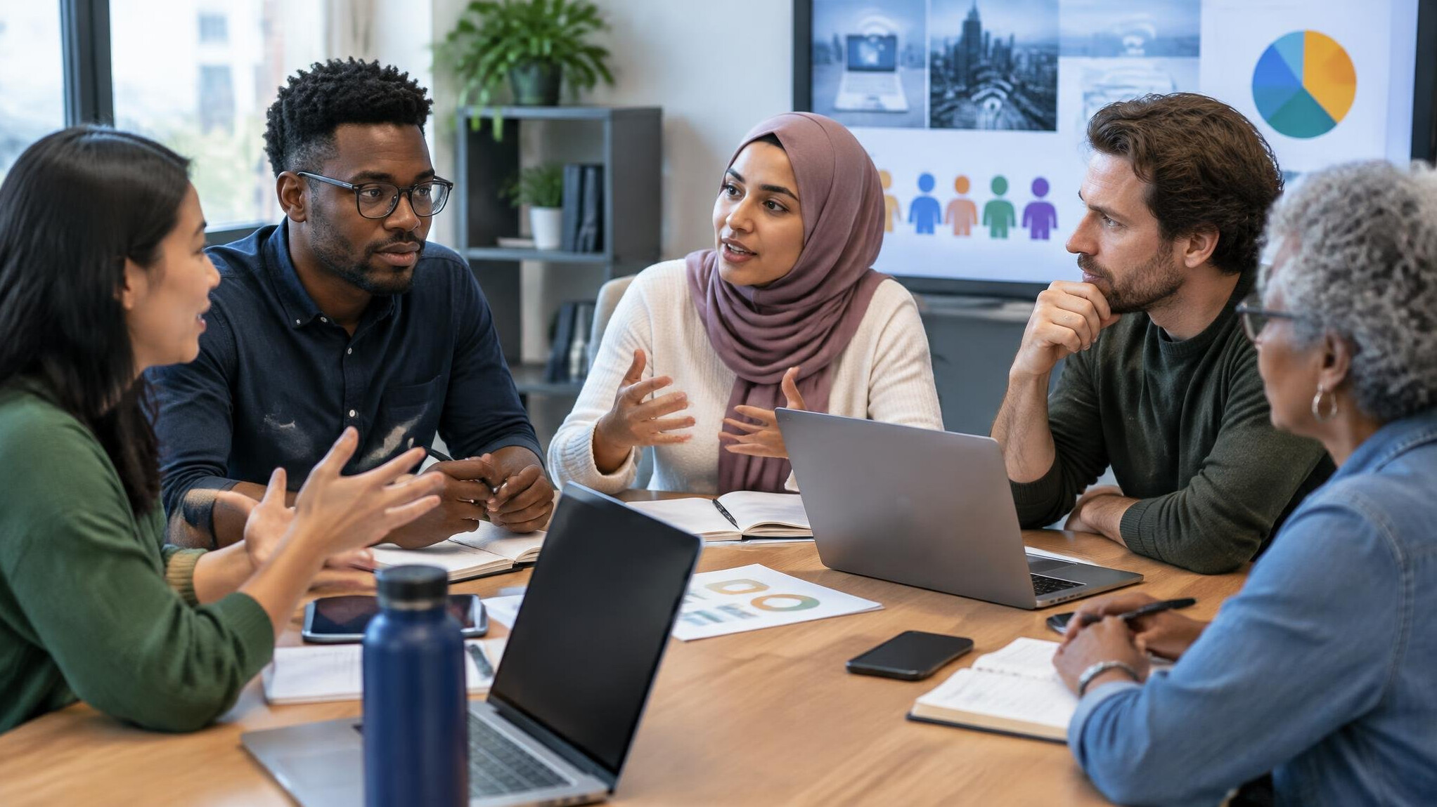 group discussion about technology